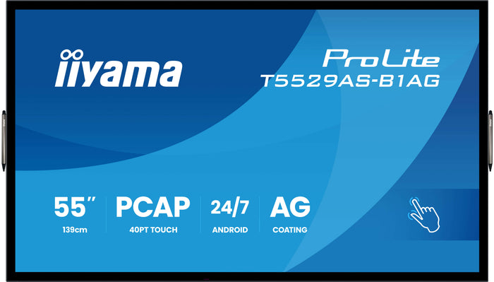 iiyama ProLite T5529AS-B1AG 55" 4K Ultra HD All-in-One PCAP Interactive Display Interactive Touchscreen Display iiyama