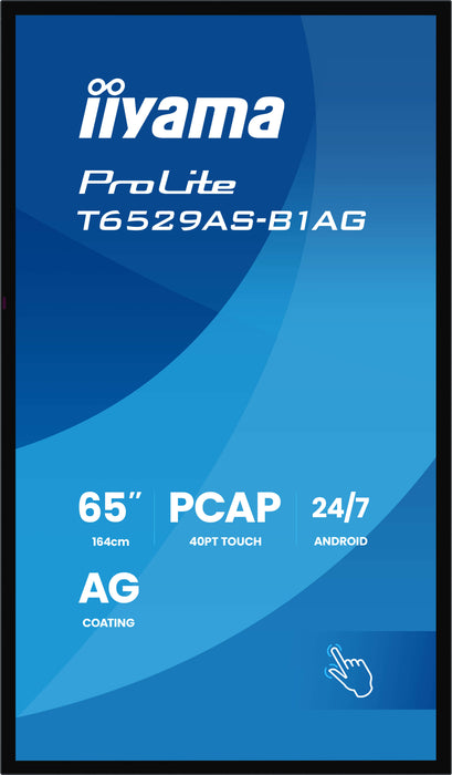 iiyama ProLite T6529AS-B1AG 65" 4K Ultra HD All-in-One PCAP Interactive Display iiyama Interactive Touchscreen Display iiyama