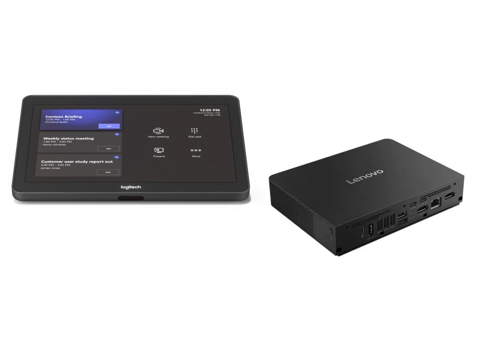 Logitech Tap with Lenovo ThinkSmart Core Gen 2 Base Bundle for Microsoft Teams Rooms Meeting Room Equipment Logitech