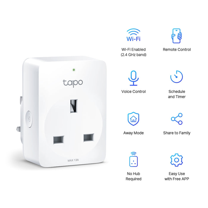 TP-Link Tapo Mini Smart Wi-Fi Socket 2-Pack - TAPO P100(2-PACK)