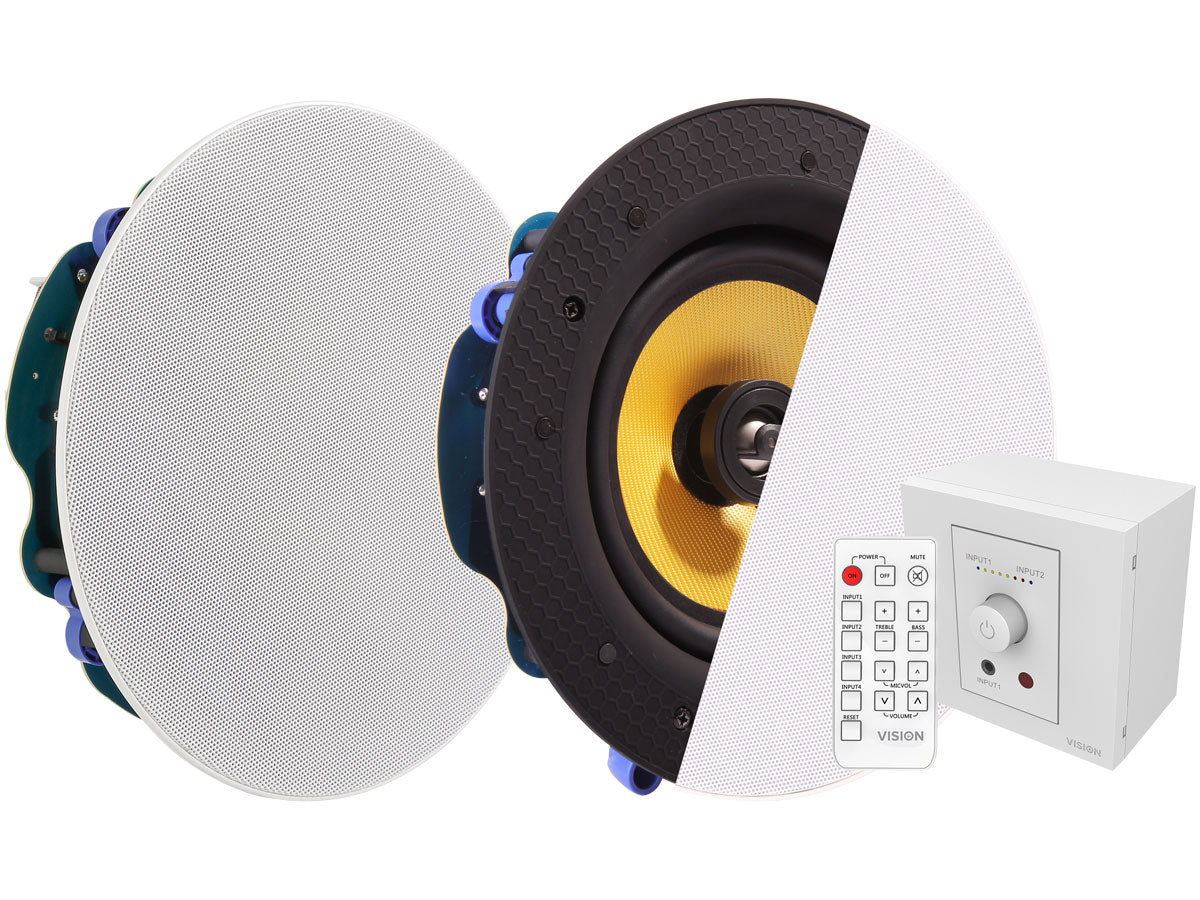 Vision Techconnect TC3-AMP Digital Stereo Amplifier and CS-1900 Pair Ceiling Speakers kit Speaker Vision
