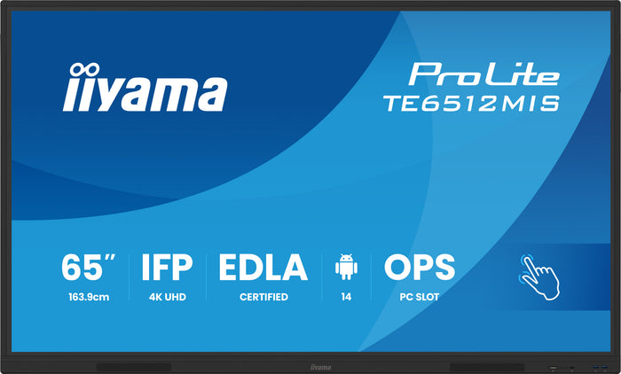 iiyama ProLite TE6512MIS-B4AG 65" 4K Ultra HD Interactive Touchscreen Display With Google EDLA Certified Interactive Touchscreen Display iiyama