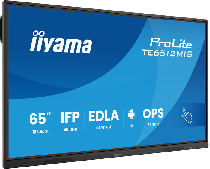 iiyama ProLite TE6512MIS-B4AG 65" 4K Ultra HD Interactive Touchscreen Display With Google EDLA Certified Interactive Touchscreen Display iiyama