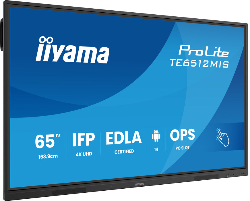 iiyama ProLite TE6512MIS-B4AG 65" 4K Ultra HD Interactive Touchscreen Display With Google EDLA Certified iiyama Interactive Touchscreen Display iiyama