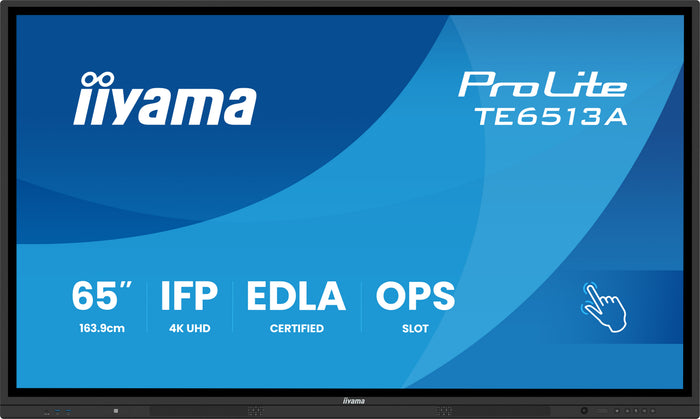 iiyama ProLite TE6513A-B1AG 65" 4K Ultra HD Google EDLA Certified Interactive Display Interactive Touchscreen Display iiyama