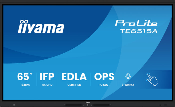 iiyama ProLite TE6515A-B1AG 65” 4K Ultra HD Google EDLA Certified IFP Interactive Display Interactive Touchscreen Display iiyama