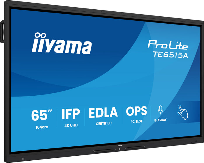 iiyama ProLite TE6515A-B1AG 65” 4K Ultra HD Google EDLA Certified IFP Interactive Display Interactive Touchscreen Display iiyama