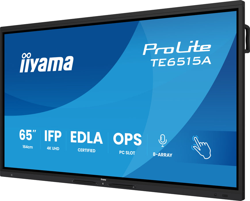 iiyama ProLite TE6515A-B1AG 65” 4K Ultra HD Google EDLA Certified IFP Interactive Display iiyama Interactive Touchscreen Display iiyama