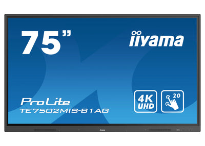 iiyama ProLite TE7502MIS-B1AG 75" 4K UHD LCD Interactive Touch Screen Display iiyama Interactive Touchscreen Display iiyama