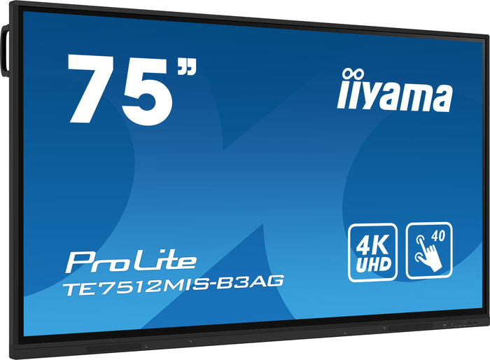 iiyama ProLite TE7512MIS-B3AG 75" 4K Ultra HD Interactive Touchscreen Display Interactive Touchscreen Display iiyama