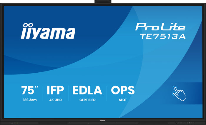 iiyama ProLite TE7513A-B1AG 75" 4K Ultra HD Google EDLA Certified Interactive Display Interactive Touchscreen Display iiyama