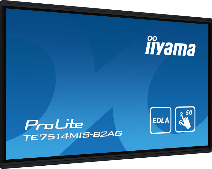 iiyama ProLite TE7514MIS-B2AG 75" Google EDLA Certified 4K UHD Interactive Display