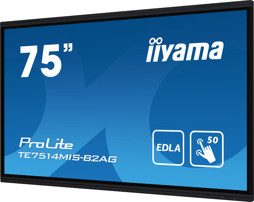 iiyama ProLite TE7514MIS-B2AG 75" Google EDLA Certified 4K UHD Interactive Display
