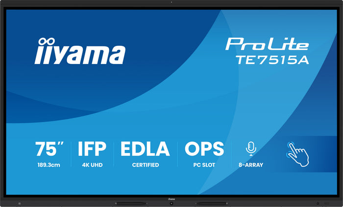 iiyama ProLite TE7515A-B1AG 75" 4K Ultra HD Google EDLA Certified IFP Interactive Display Interactive Touchscreen Display iiyama