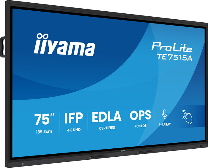 iiyama ProLite TE7515A-B1AG 75" 4K Ultra HD Google EDLA Certified IFP Interactive Display Interactive Touchscreen Display iiyama