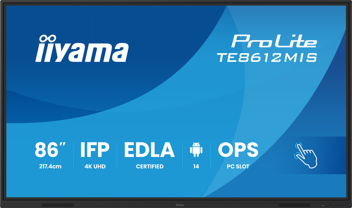 iiyama ProLite TE8612MIS-B4AG 86" 4K Ultra HD Interactive Touchscreen Display With Google EDLA Certified iiyama Interactive Touchscreen Display iiyama