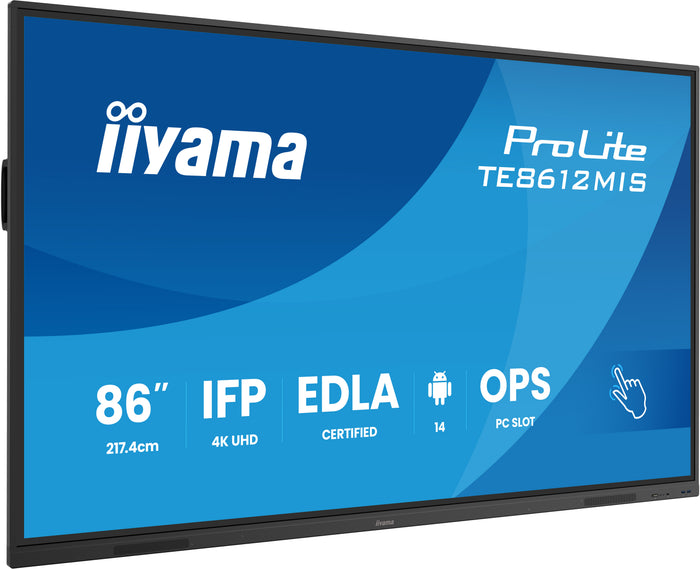 iiyama ProLite TE8612MIS-B4AG 86" 4K Ultra HD Interactive Touchscreen Display With Google EDLA Certified Interactive Touchscreen Display iiyama