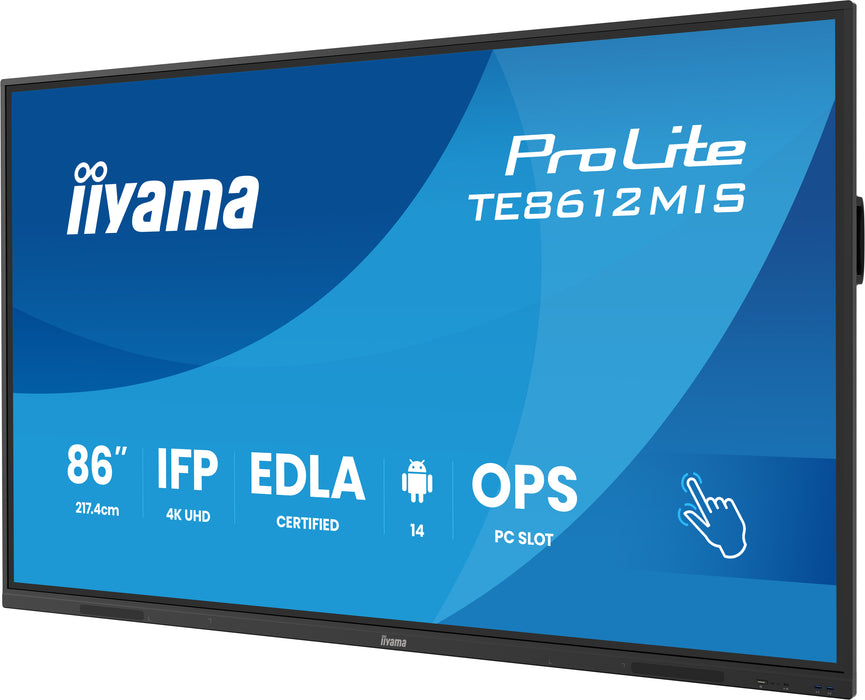 iiyama ProLite TE8612MIS-B4AG 86" 4K Ultra HD Interactive Touchscreen Display With Google EDLA Certified iiyama Interactive Touchscreen Display iiyama