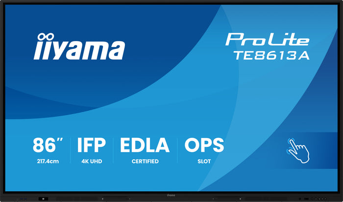 iiyama ProLite TE8613A-B1AG 86" 4K Ultra HD Google EDLA Certified Interactive Display Interactive Touchscreen Display iiyama