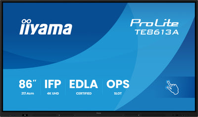 iiyama ProLite TE8613A-B1AG 86" 4K Ultra HD Google EDLA Certified Interactive Display iiyama Interactive Touchscreen Display iiyama