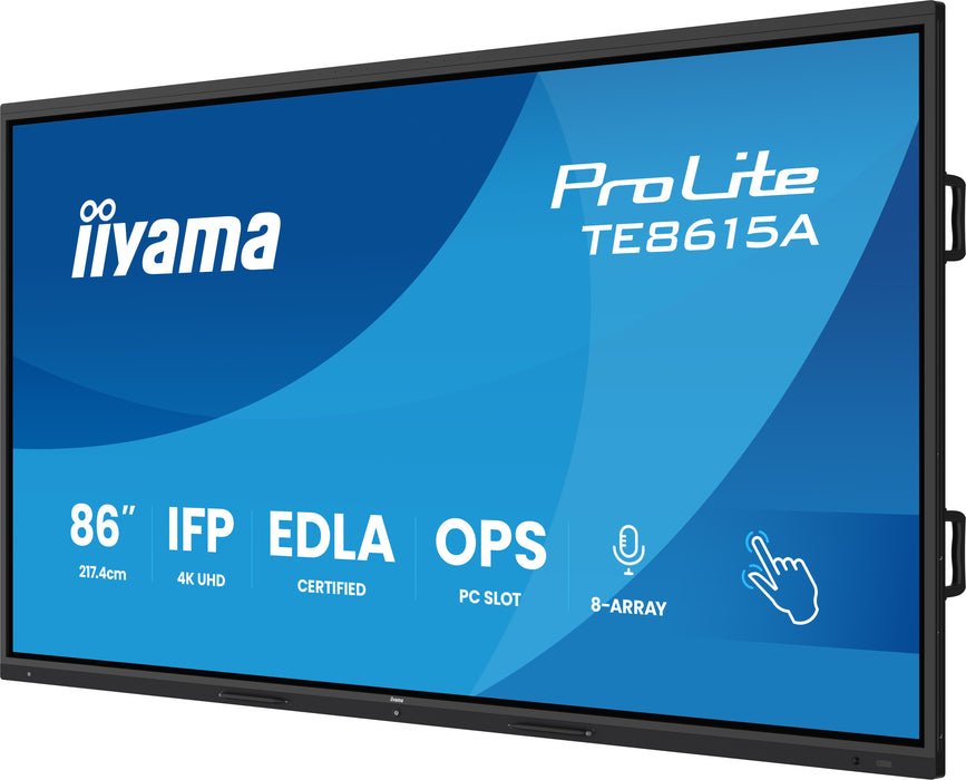 iiyama ProLite TE8615A-B2AG 86" 4K UHD Google EDLA Certified Interactive Display Interactive Touchscreen Display iiyama