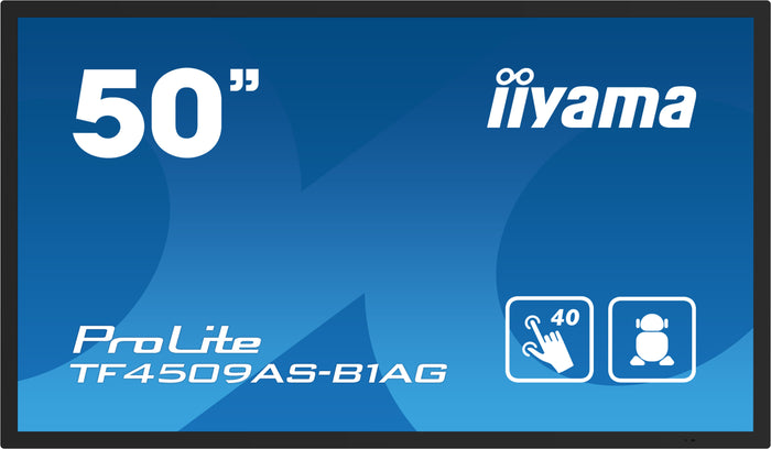 iiyama ProLite TF5039AS-B1AG 50" 4K Ultra HD PCAP Touchscreen Display Interactive Touchscreen Display iiyama