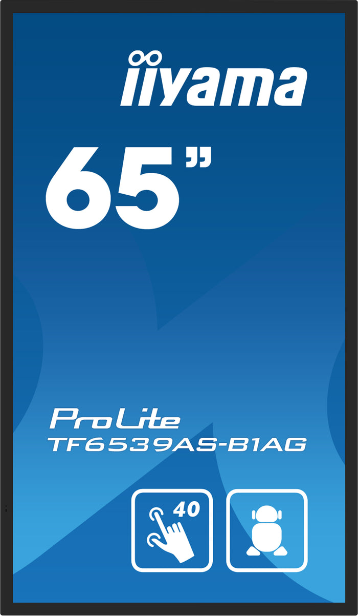 iiyama ProLite TF6539AS-B1AG 65" 4K Ultra HD PCAP Touchscreen Display Interactive Touchscreen Display iiyama