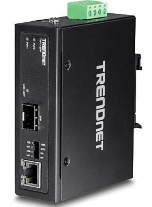 TRENDnet Hardened Industrial Media Converter | TI-F11SFP Network Media Converter Trendnet