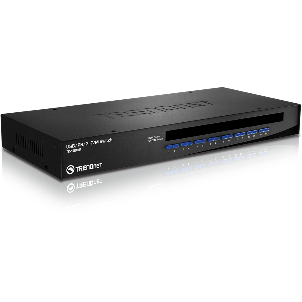 Trendnet 16-Port Rack Mount USB KVM Switch | TK-1603R Switches Trendnet