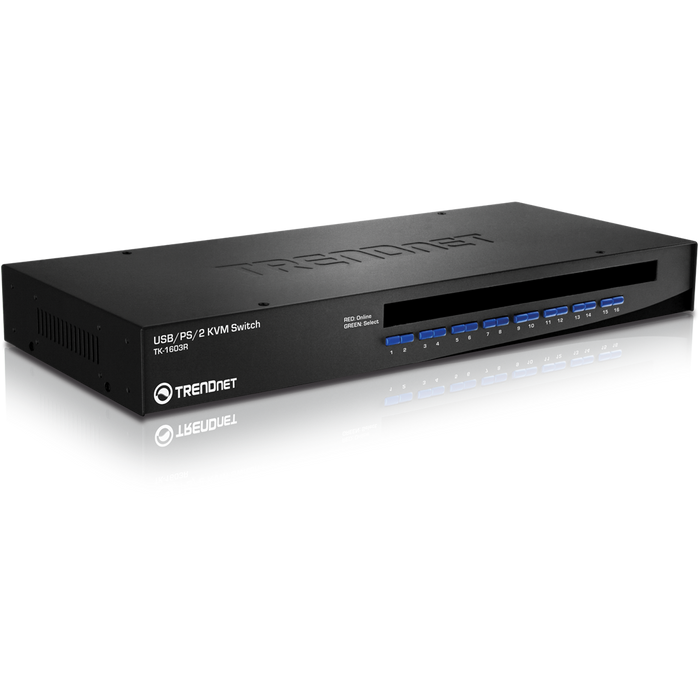 Trendnet 16-Port Rack Mount USB KVM Switch | TK-1603R Switches Trendnet