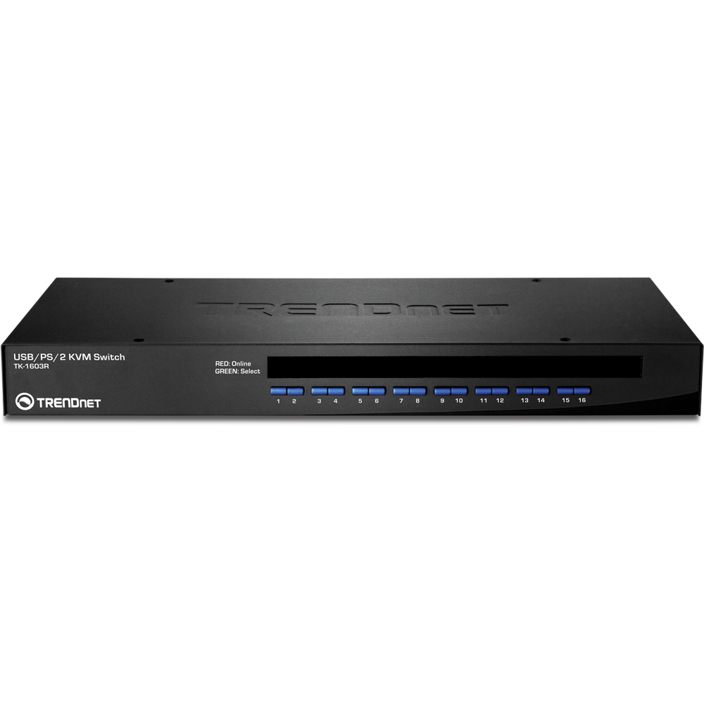Trendnet 16-Port Rack Mount USB KVM Switch | TK-1603R Switches Trendnet