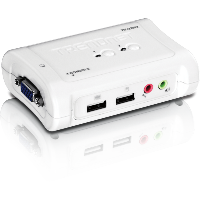Trendnet 2-Port USB KVM Switch Kit with Audio | TK-209K Switches Trendnet