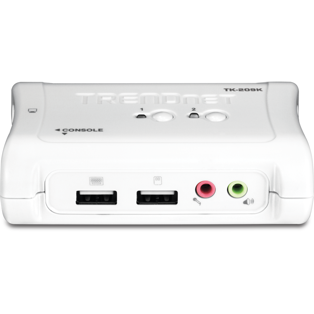 Trendnet 2-Port USB KVM Switch Kit with Audio | TK-209K Switches Trendnet