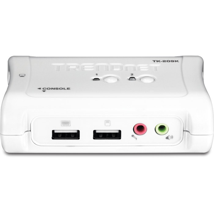 Trendnet 2-Port USB KVM Switch Kit with Audio | TK-209K Switches Trendnet