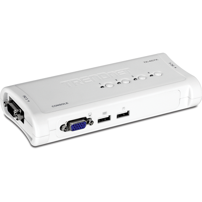 Trendnet 4-Port USB KVM Switch Kit | TK-407K Switches Trendnet