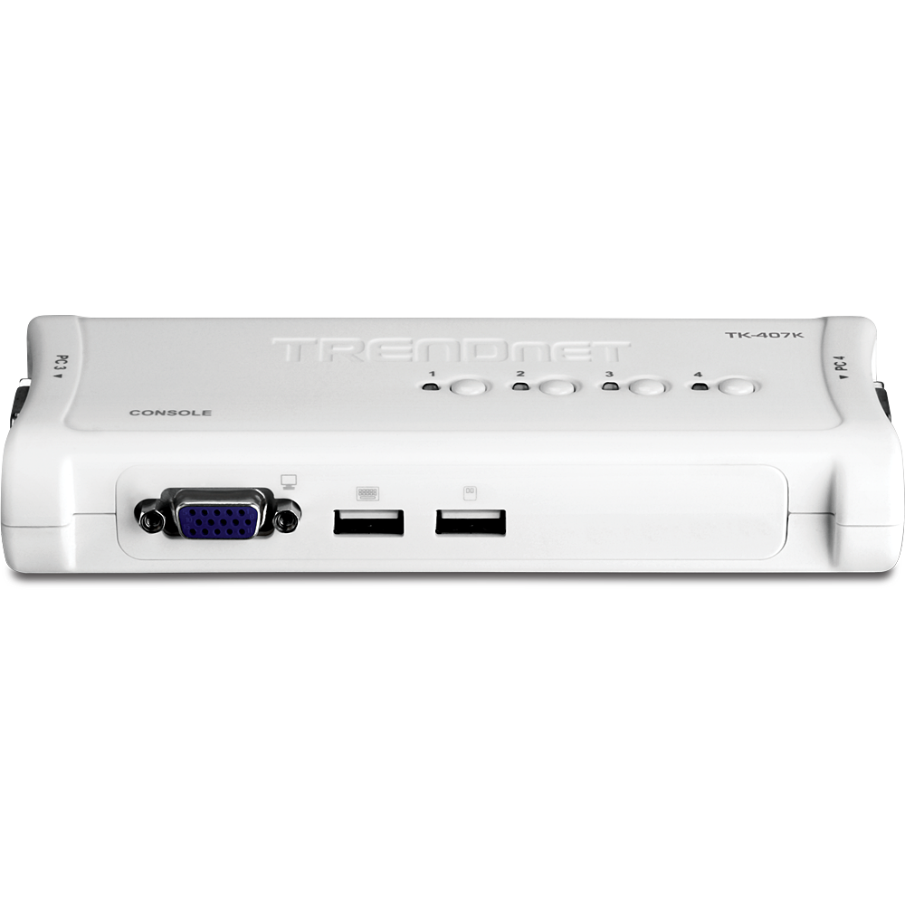 Trendnet 4-Port USB KVM Switch Kit | TK-407K Switches Trendnet