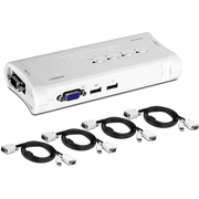 Trendnet 4-Port USB KVM Switch Kit | TK-407K Switches Trendnet
