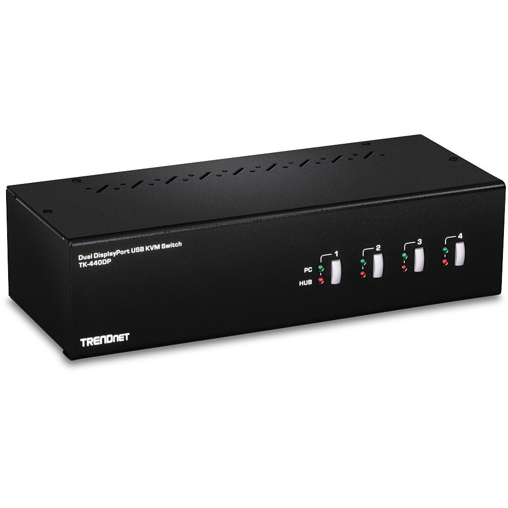 Trendnet 4-Port Dual Monitor DisplayPort KVM Switch | TK-440DP Switches Trendnet