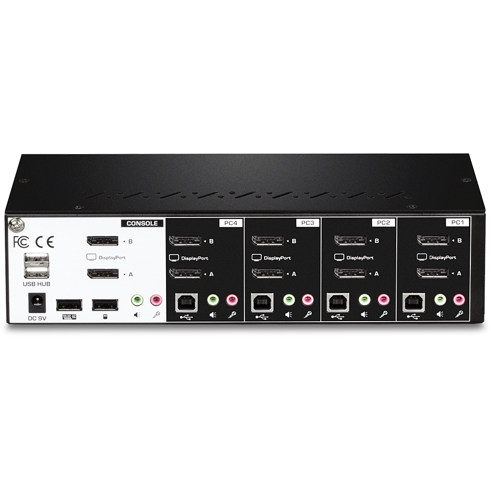 Trendnet 4-Port Dual Monitor DisplayPort KVM Switch | TK-440DP Switches Trendnet
