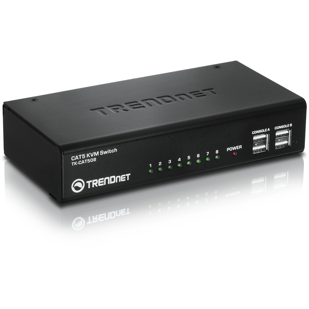 Trendnet 8-Port CAT5 KVM Switch | TK-CAT508 Switches Trendnet