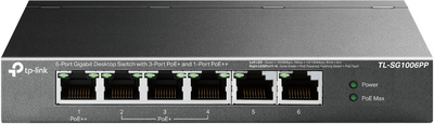 TP-Link TL-SG1006PP 6-Port Gigabit Desktop Switch with 3-Port PoE+ and 1-Port PoE++ TP-Link Switches TP-Link