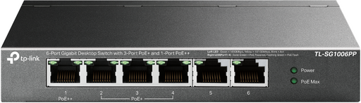 TP-Link TL-SG1006PP 6-Port Gigabit Desktop Switch with 3-Port PoE+ and 1-Port PoE++