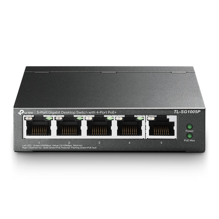 TP-Link TL-SG1005P 5-Port Gigabit Desktop PoE Switch with 4-Port PoE+