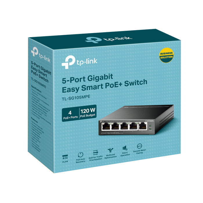 TP-Link TL-SG105MPE 5-Port Gigabit Easy Smart Switch with 4-Port PoE+