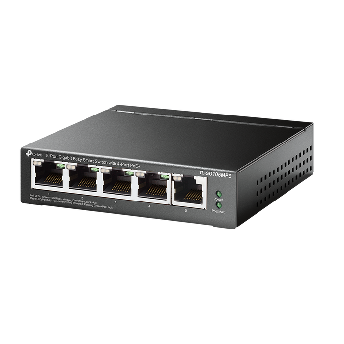 TP-Link TL-SG105MPE 5-Port Gigabit Easy Smart Switch with 4-Port PoE+