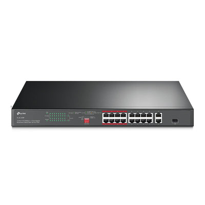 TP-Link TL-SL1218P 16-Port 10/100 Mbps + 2-Port Gigabit Rackmount PoE Switch with 16-Port PoE+ TP-Link Switches TP-Link