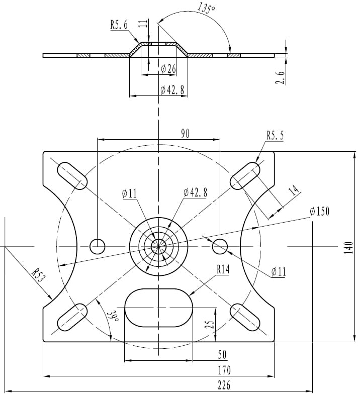 Vision TM-TELE Telescopic Projector Ceiling Mount | 44-73.5 cm Projector Mount Vision