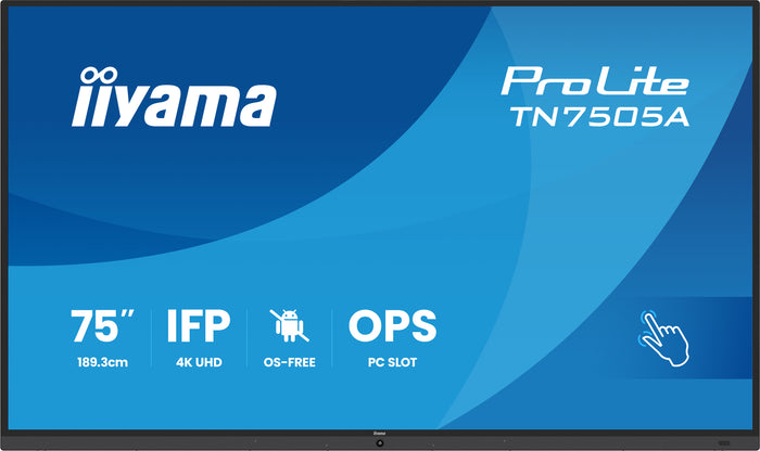 iiyama ProLite TN7505A-B1AG 75" 4K UHD OS-Free Professional Touch Display Interactive Touchscreen Display iiyama
