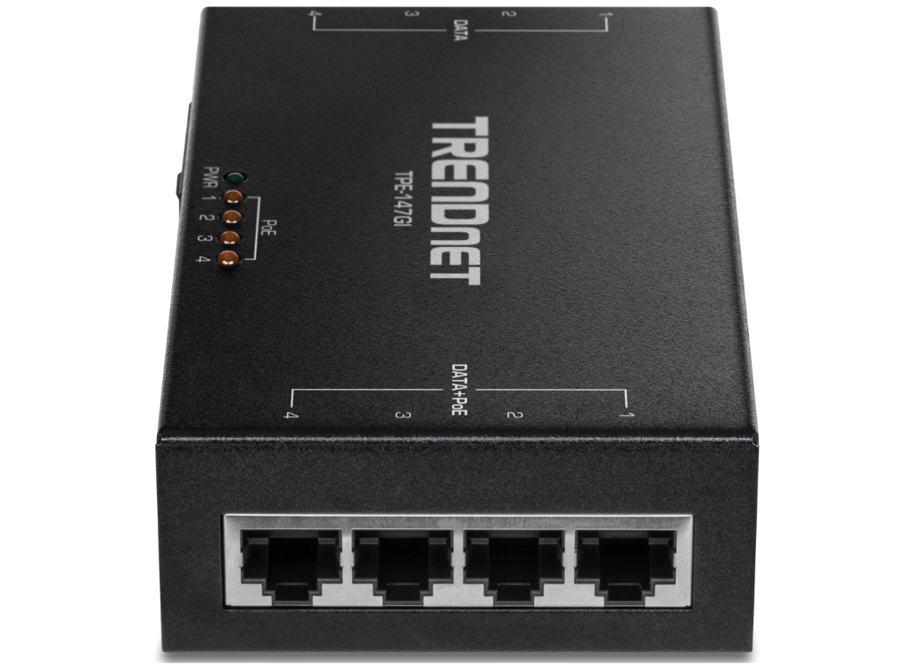 Trendnet 65W 4-Port Gigabit PoE+ Injector | TPE-147GI Adapter / Converter Trendnet