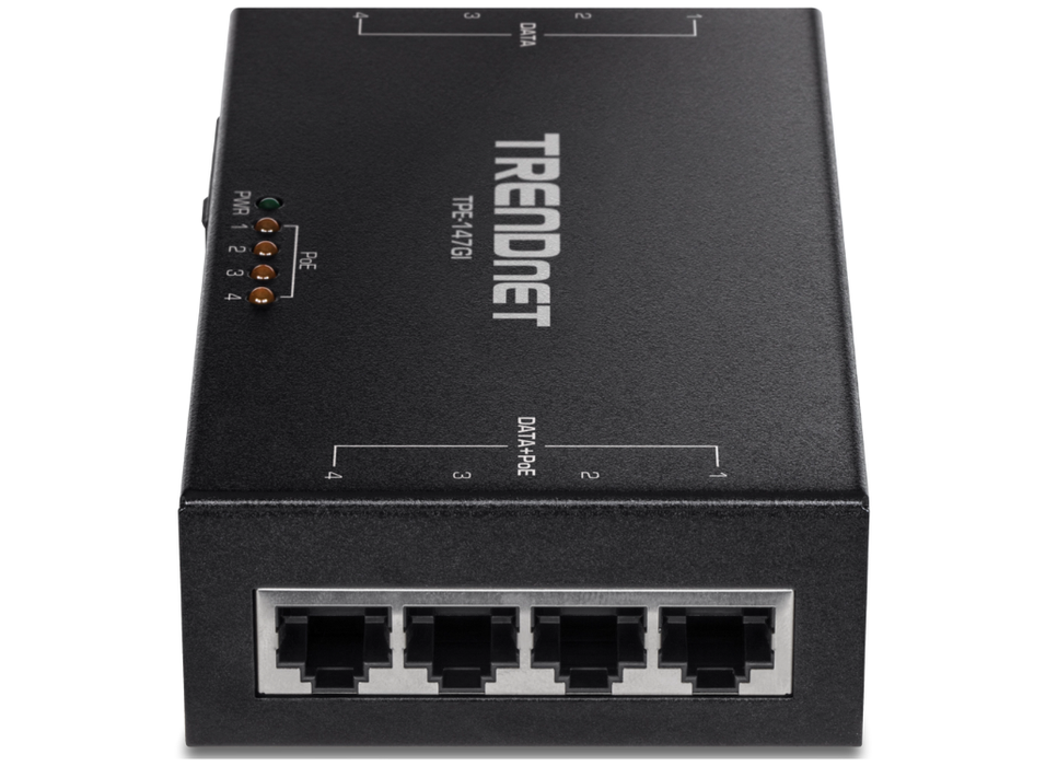 Trendnet 65W 4-Port Gigabit PoE+ Injector | TPE-147GI Trendnet Network PoE Adapters Trendnet